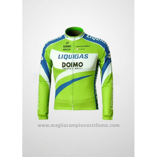 2010 Abbigliamento Ciclismo Liquigas Doimo Blu e Verde Manica Lunga e Salopette